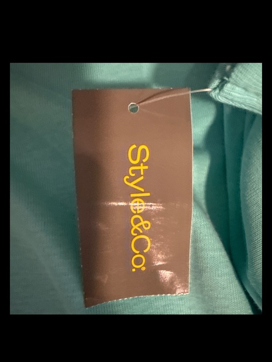 Style & Co Women's Aqua Blue Short Sleeve 100% Cotton Top, Size 2X, NWT - Picture 15 of 15